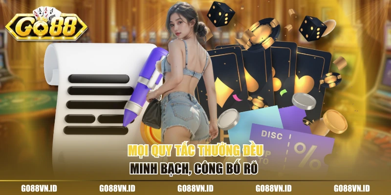 Mọi quy tắc thưởng đều minh bạch, công bố rõ